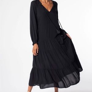 NWT Lovestitch Dancing On Air Maxi Dress Black Size Large